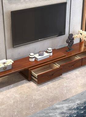实木电视合可伸缩经济型小电视现代XYU中式地客厅家具柜组搭柜配