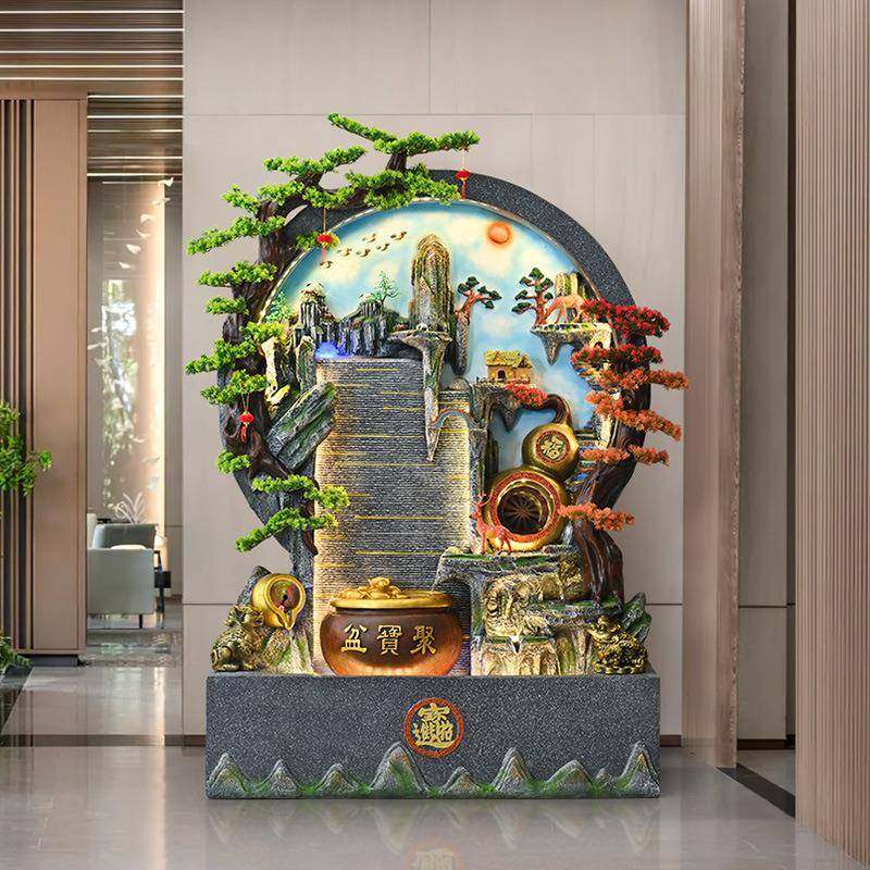 幕墙假山环流酒水水店落KYQ地鱼缸办公室水景观送礼招财屏风摆循,家居饰品,流水摆件,淘宝优惠券,粉丝福利购,淘宝优惠卷