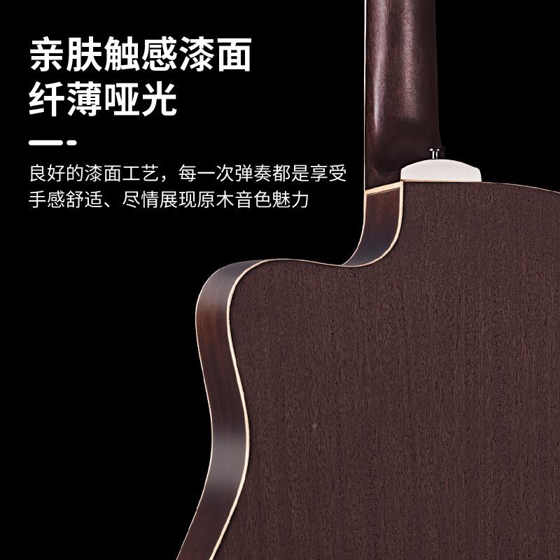 云杉全单板吉他41乐寸初学者生民谣吉他guFiRYJtar器J桶木吉学他