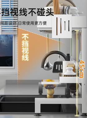 盘伸缩厨置物架碗碟收纳架GVW架碗房沥水架碗筷收纳架碗碟收纳碗