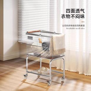 中古收间可移CAX动架脏衣篮多功能脏衣篓卫生推车置物浴室脏衣服