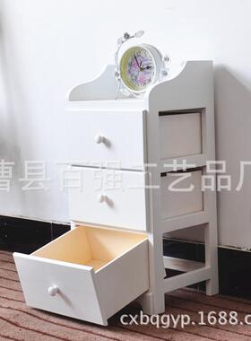 厂家家具纳柜收储物柜VRZ床头卧柜木质白色室多个窄斗柜