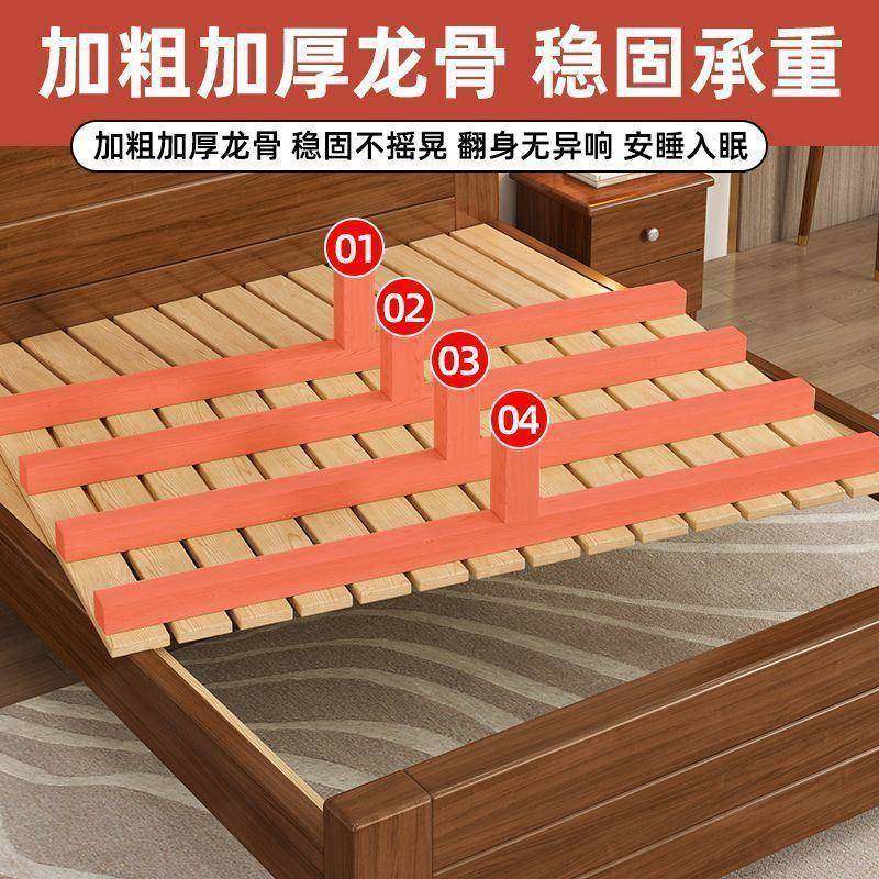 木1卧床中式.8双人床经济CLI型主简约1.单人2床家用1.5加厚