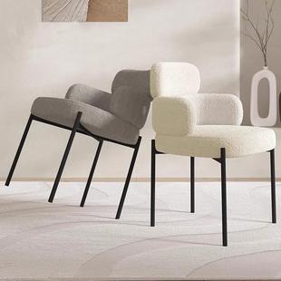 奢轻餐LLC椅现代简约家用餐厅靠背椅样板房闲洽休谈布艺椅计子设