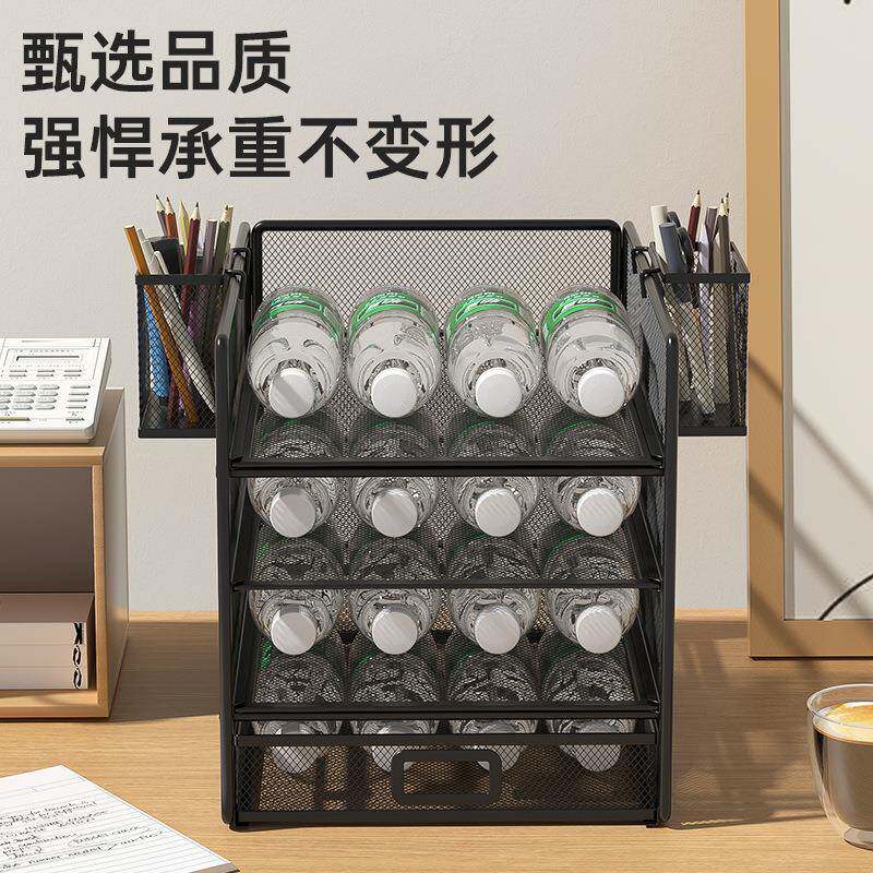 纳a4金属文件件架可抽拉件文夹文收架抽屉式收纳拆装四层盒文件框