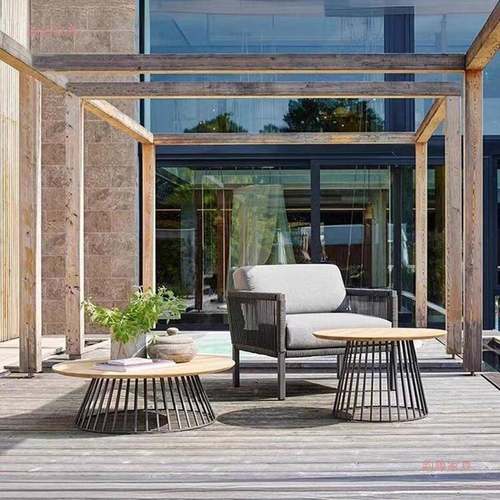 高端外沙发庭别院户天台花园防水酒墅店室外露台休761闲藤编沙发