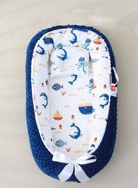 赫美跨DOR境豆绒便携式防压豆婴儿儿床中床仿生婴儿窝婴枕旅婴儿