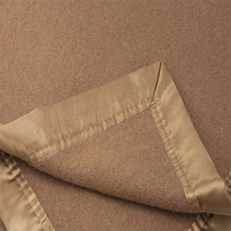 羊毛毯HT-A009暖柔酒软防潮保透气厂家色现货家用宾馆店毯子棕驼