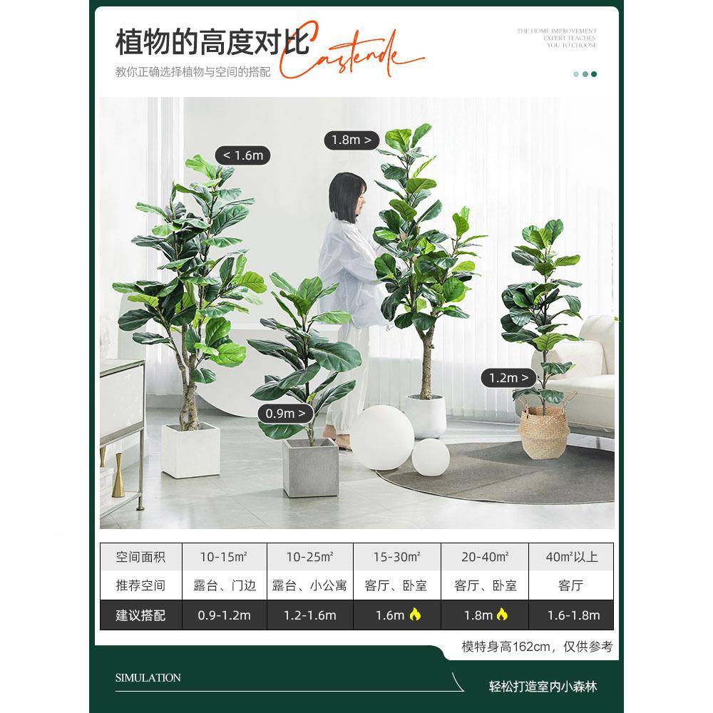 仿真绿装客厅大068型落植仿地摆件假盆栽植物真琴饰叶榕盆景仿真