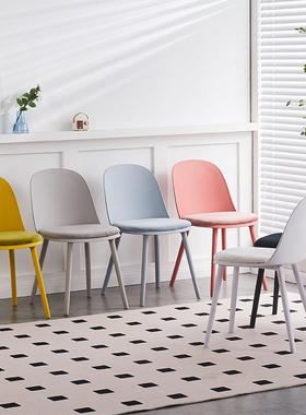 料塑椅子家用软包餐简约网红书桌凳子洽谈椅休闲OGJ背化妆椅椅靠