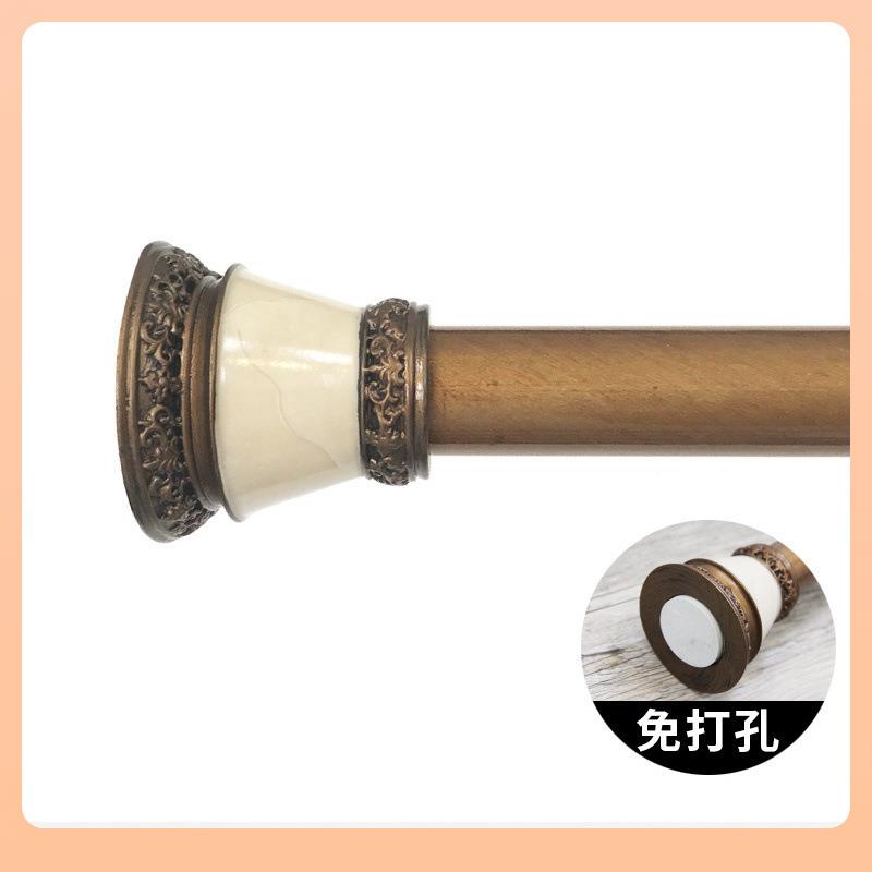 ＆杆m美式伸缩杆浴帘杆浴杆直杆窗m帘打杆门帘6免孔复古圆