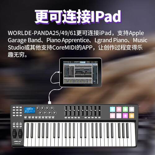 world-PANDA2键LPM5专业编曲键盘emidi键盘音乐键盘打击垫电音键