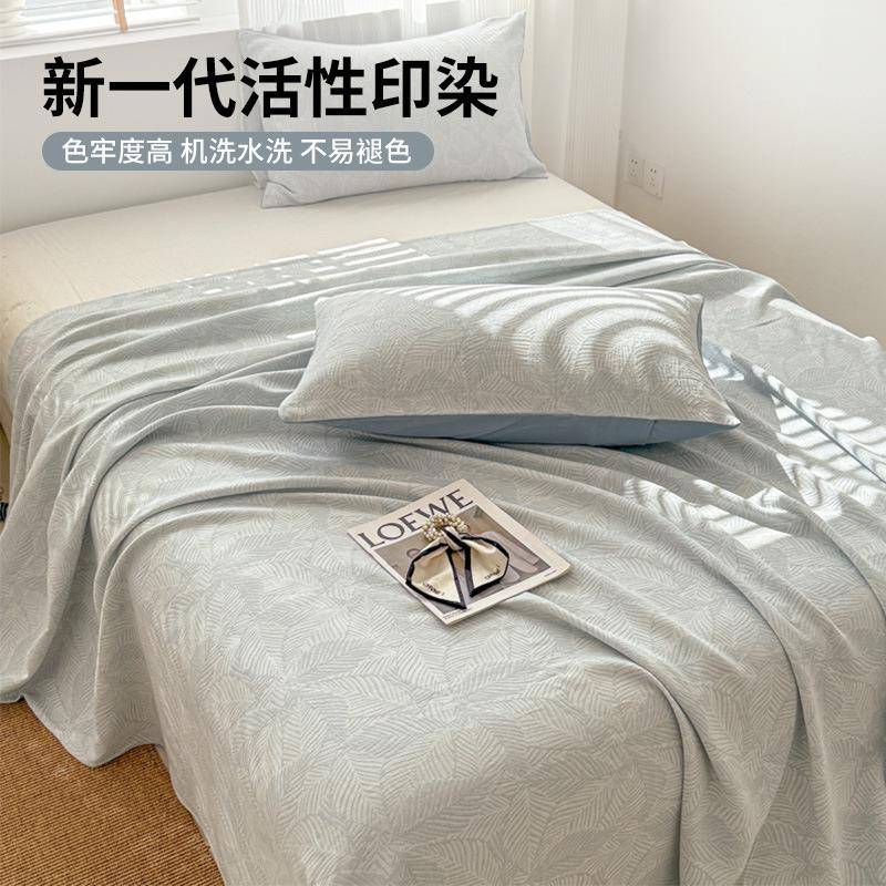 新款类全棉三双层纱床单单AWEG单件100纯棉被人宿舍枕套三件套新
