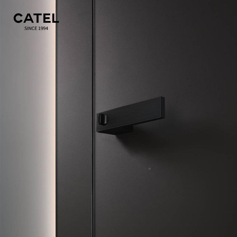 轻奢门锁室静房内磁吸卧室音家用意式隐LFV形门一体门把生态手间