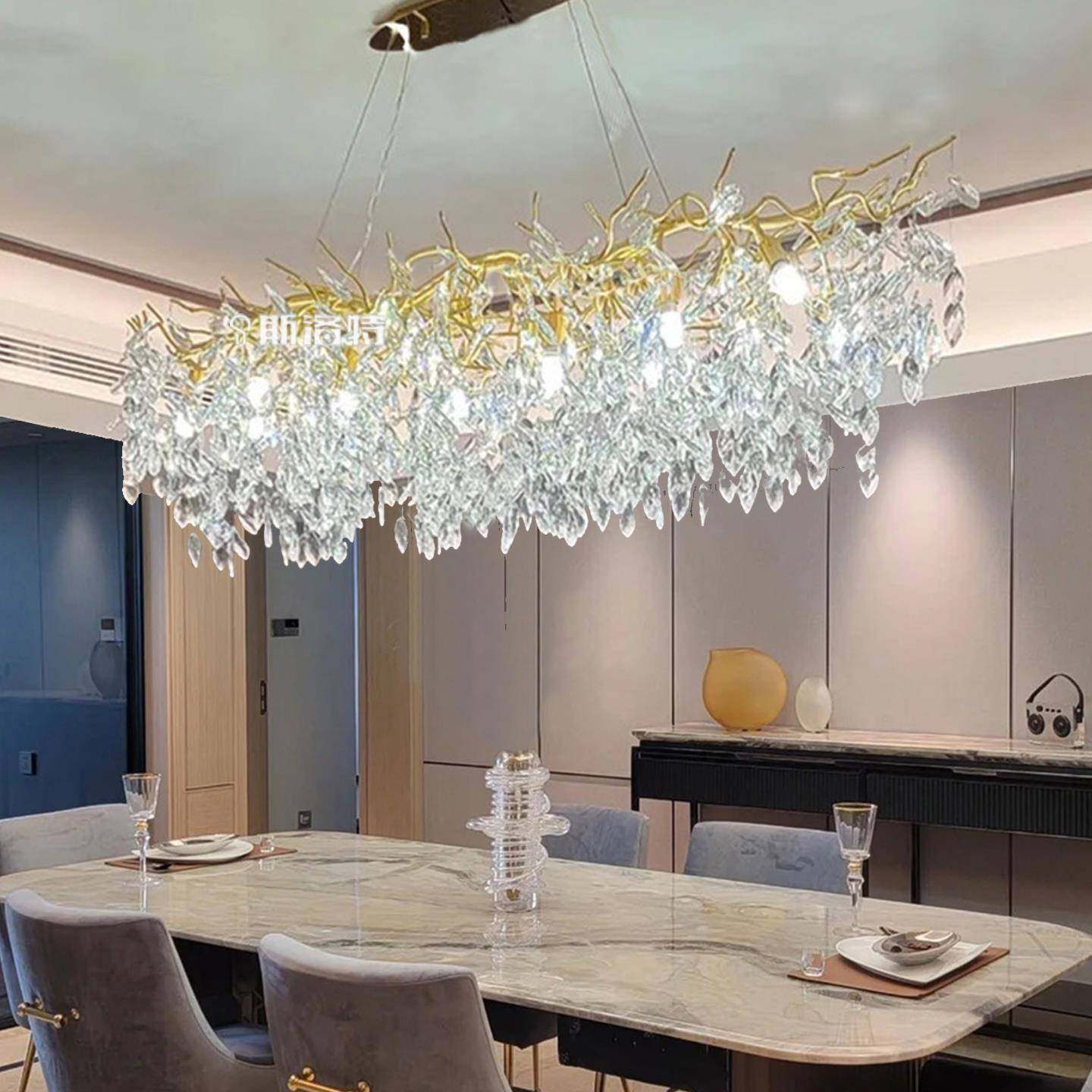 美新水晶灯法608式枝形新客厅灯K9意式轻奢室卧餐厅水晶吊式灯,家装灯饰光源,智能吊灯,淘宝优惠券,粉丝福利购,淘宝优惠卷