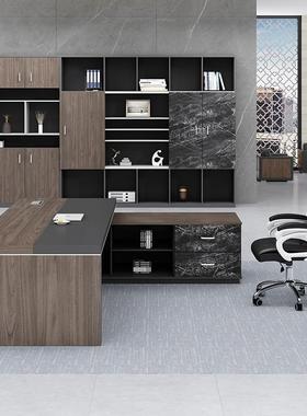 新中式办公室家经具主管理办桌椅组合约现YLYP-LBZ代公司公大班台