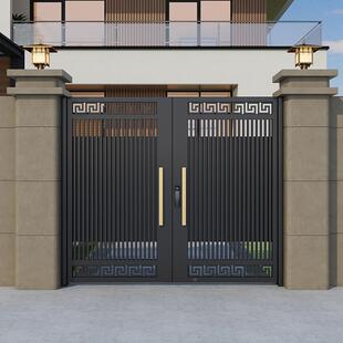 铝合金别墅院门门双开折门铝艺大门院子头庭铁门围墙无品牌/门电