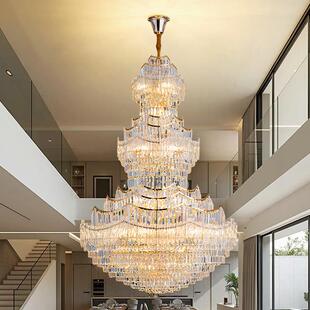复灯楼高档空豪华客厅大41吊别墅楼挑现代轻奢水晶中空长式 吊灯