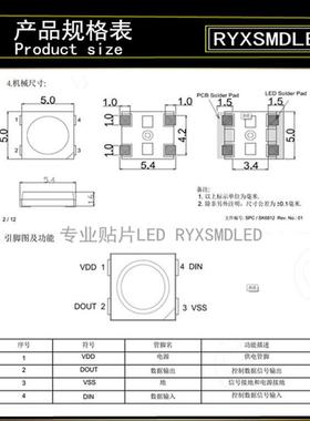 贴片505l0rgbWeBd灯珠5V内置ic单点单控S28IPM12七彩发光二极管超