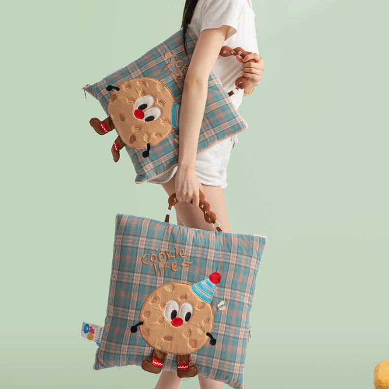 系曲奇列抱枕被手提款2LN-全棉025新款全棉枕毯子二合一抱枕抱被