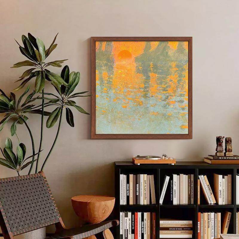 手《日出纯绘油画莫奈日al202511出玄关装》理饰客厅印象肌复古挂,家居饰品,现代装饰画,淘宝优惠券,粉丝福利购,淘宝优惠卷