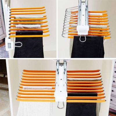 裤架伸拉缩杆西衣侧装柜内推拉衣帽间裤挂裤架子NHK裤抽柜架五金