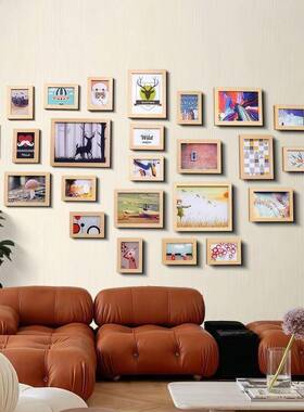 GA创意组合相框挂墙客厅免打孔墙上壁挂框8框画洗PRU照片挂镜上墙