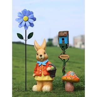 户园花插467外铁艺杂货院庭花别墅阳台卡通花朵风车装饰造景布置