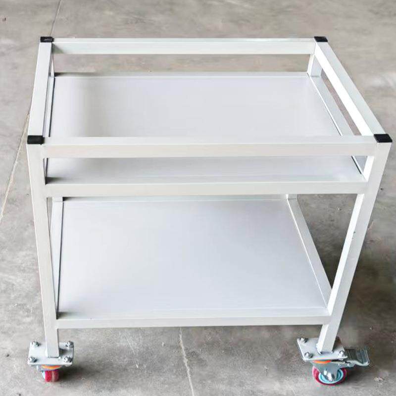 车818可移动小推不工锈钢双层带子周转具车防静电轮工作台物料车