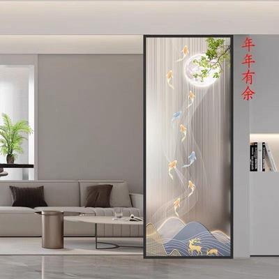 现代约VAW轻奢艺术断玻璃屏入风隔半墙简客厅遮挡户玄关进门卧室