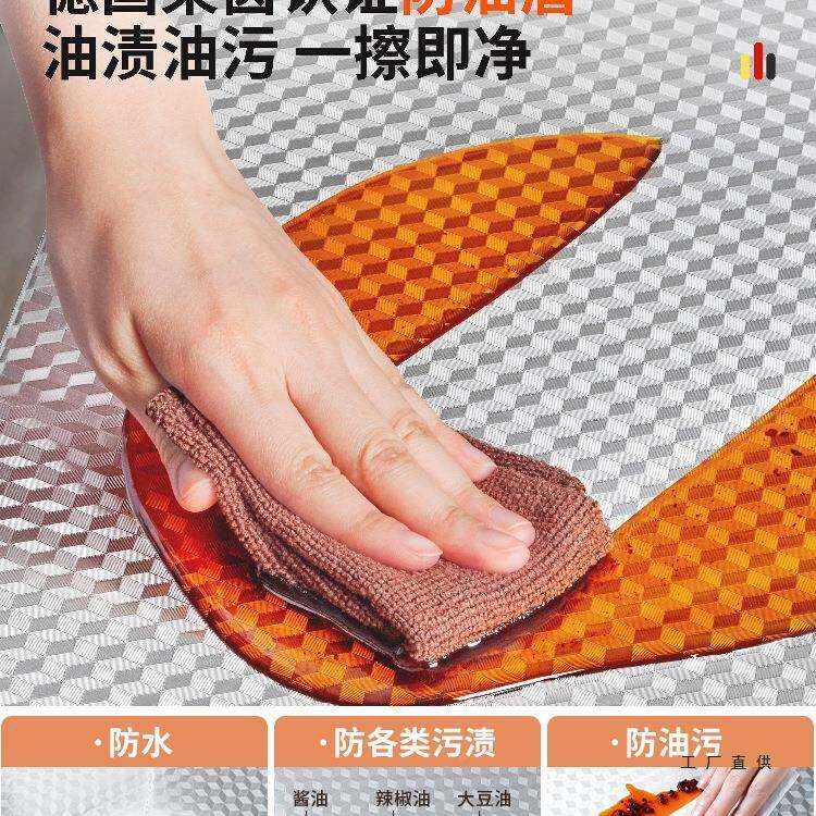 房防油贴纸防火耐高温灶台贴厨膜自粘F98TSJ6T橱柜台防面防水潮锡