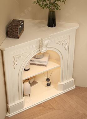 法式炉角壁柜美式实墙角木三角壁炉玄63134关门厅柜斜角壁炉转架