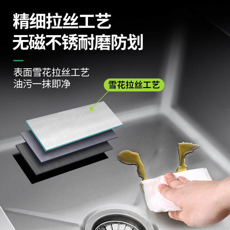 商用30厨4不锈钢水槽单洗双100*50*8三槽学校洗手池房家食堂碗洗