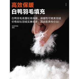 2026羽毛睡袋户外露营鸭绒冬季保暖零下30度单人加厚防寒室内马年