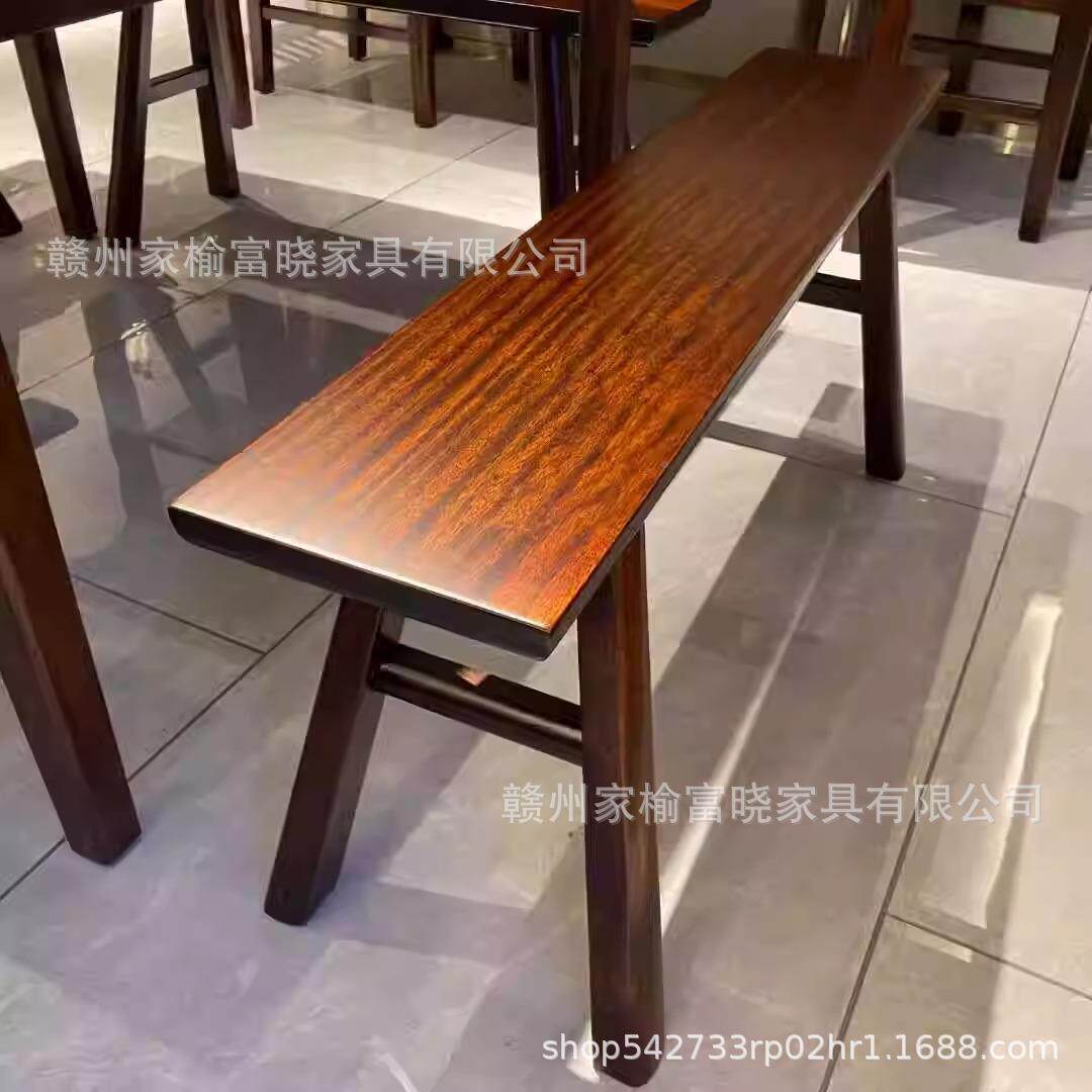 中式新桌W839#檀木八仙方黑餐桌带4抽屉尺寸：1米*1米