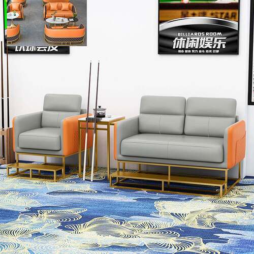 端轻奢台球室沙发椅高球厅卡XJSF0918座休闲椅比台赛用看球沙发桌