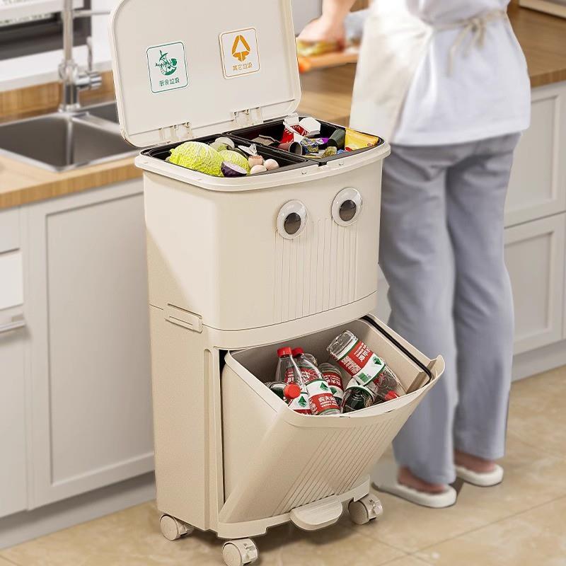 2h干湿H5snk7XBw分离垃桶圾式2025新款家用日厨房垃圾桶双层带盖