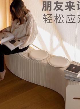 十纸凳子伸沙发叠凳折凳子坐椅八收纳简约家具矮长凳创意缩床BC03