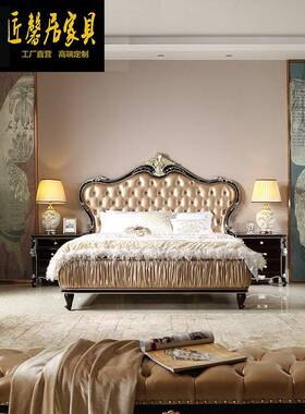 新皮古典艺床欧式卧TMQ墅家具别桦木主卧1.8m米双人床1.室5次卧床