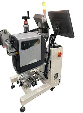 全贴自动贴包机装PUT标盒实时打印标机袋子在线打印弧形标机