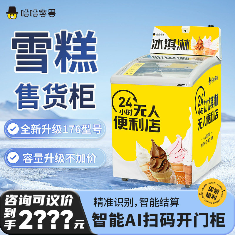 哈哈零兽176L冰淇淋机无人售货机