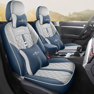 192023款大众朗逸专用汽车座套纤麻坐垫全包围四季通用夏季座椅套