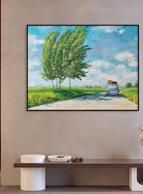 绿色印象风景客油画画宫崎骏装饰画画现代简约玄关饭厅厅卧xw8012