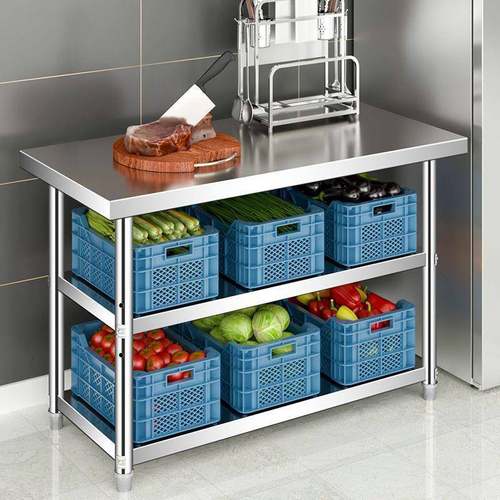 收作藏操台商HPN用饭店桌子灶台架厨房304不工锈钢子作台万人