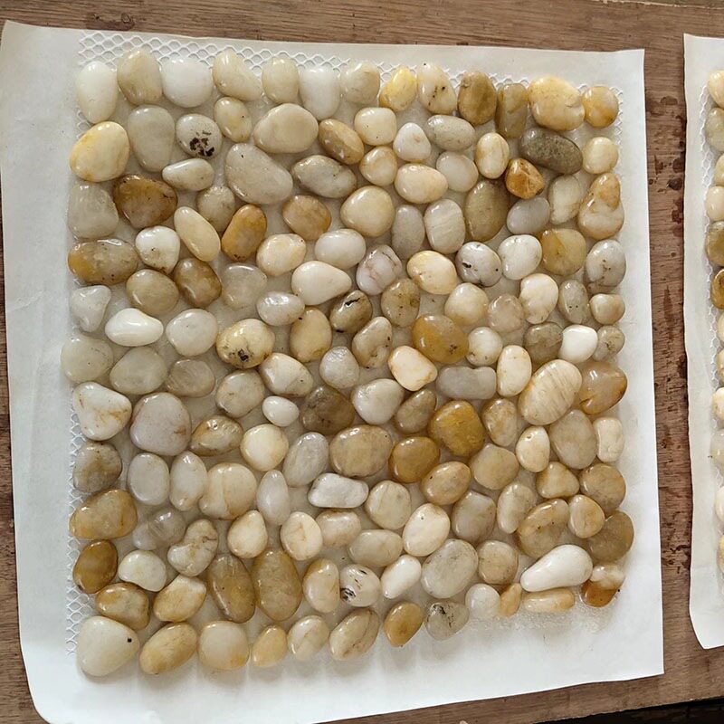 网切鹅卵石地砖马赛克文化石五彩雨花石颜色齐全