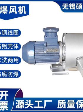 双级防爆旋涡风机2RB520S2双叶轮粉尘隔爆高压风机气体循环4KW