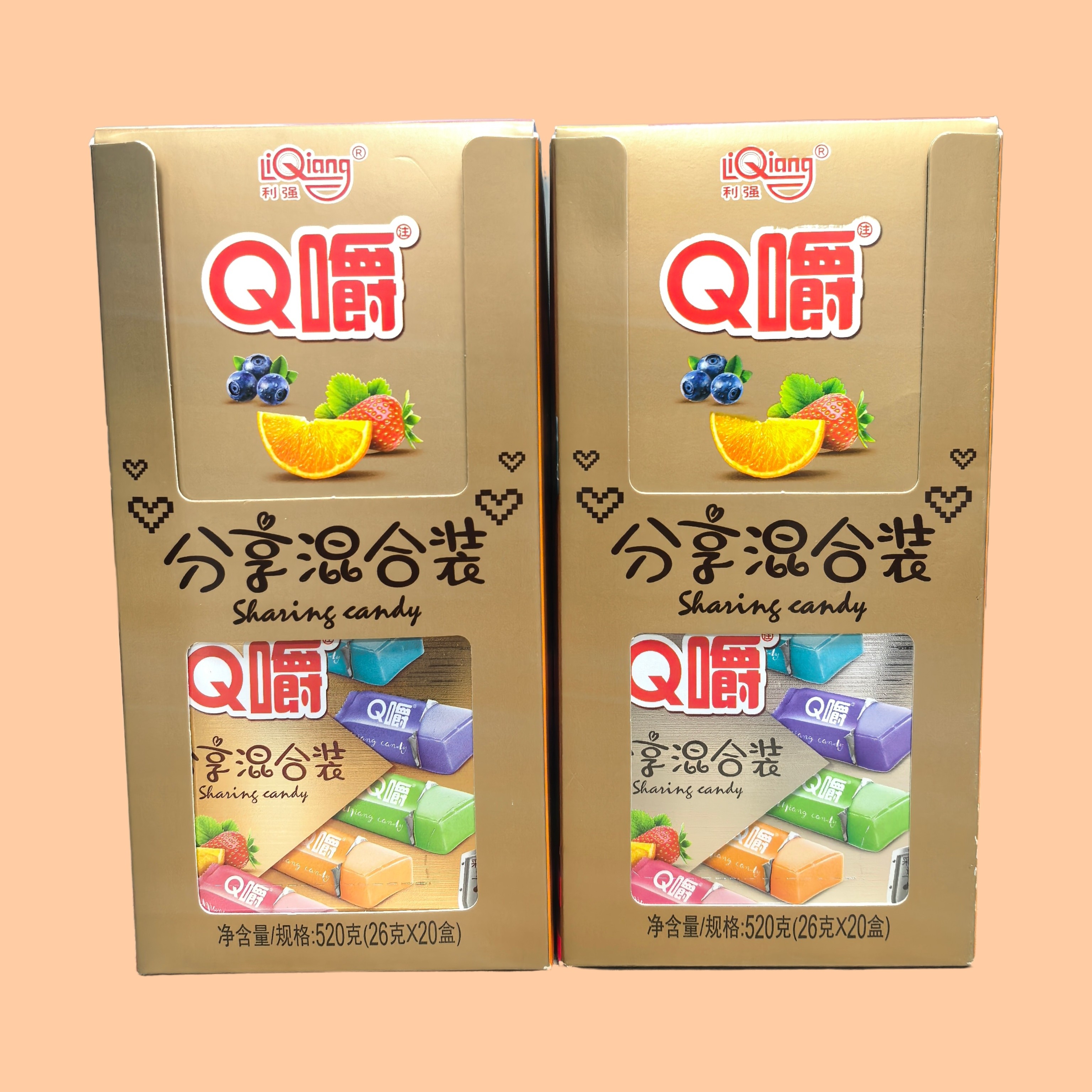 利强Q嚼分享混合装多种休闲糖果怀旧零食高颜值随身携带盒装新款