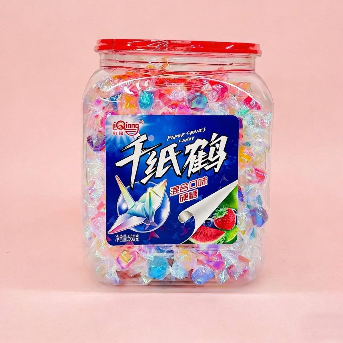 千纸鹤水果彩糖批发袋装许愿高颜值硬喜棒棒糖网红万圣节年货零食