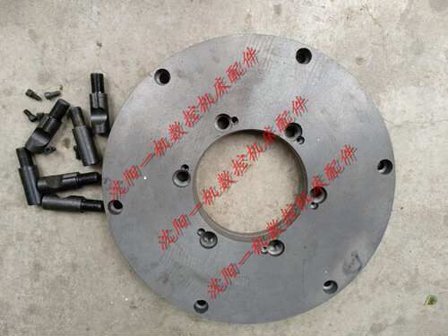 沈阳CW6180 三爪卡盘法兰盘500直径法兰盘 D11 半缺口 带螺丝