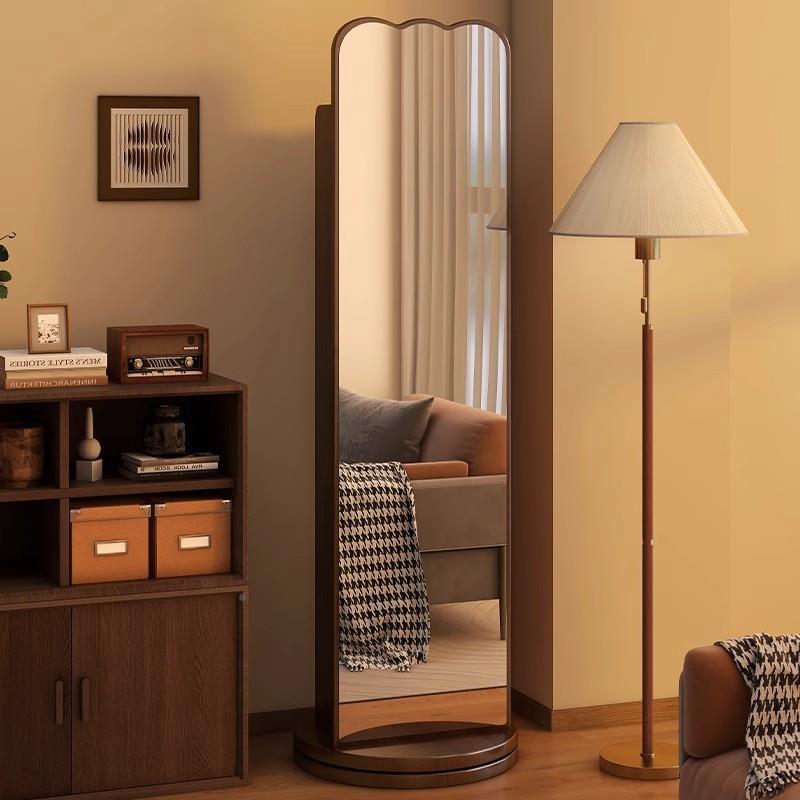 镜旋转储旋TNG物一体全身落地立镜家用杂志书架试衣转穿衣镜式可